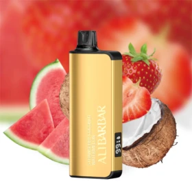 ALIBARBAR INGOT 9000 Puffs Strawberry Coconut Watermelon Gold Vape