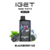 IGET BAR PRO 10000 Blackberry Ice disposable vape with mesh coil and 10,000 puffs