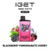 IGET BAR PRO 10000 Blackberry Pomegranate Cherry disposable vape with mesh coil and 10,000 puffs